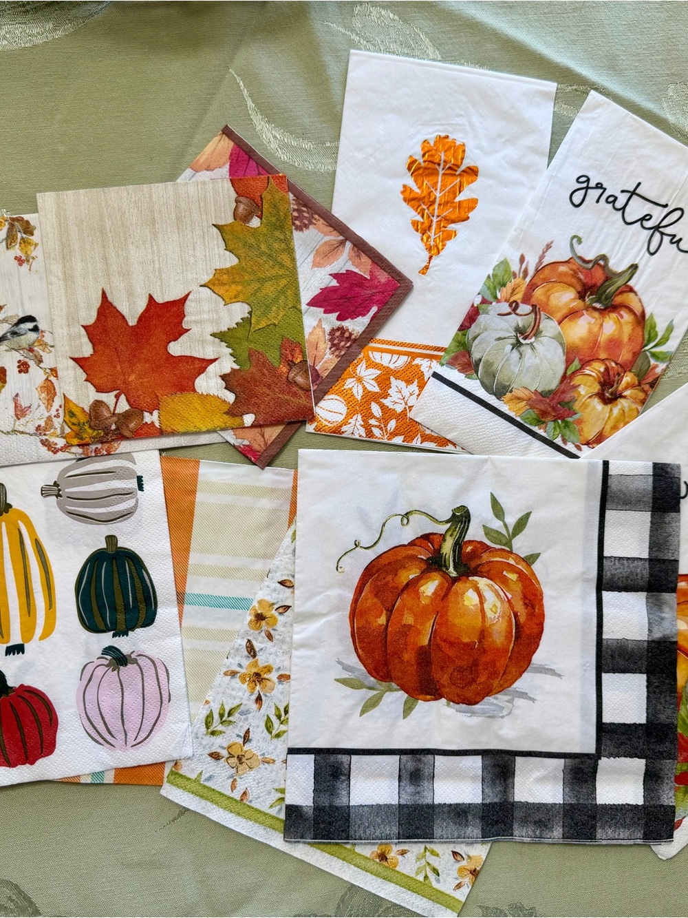 11 Pc Autumn Fall Paper Napkin Bundle Decoupage Junk Journal Craft Supplies